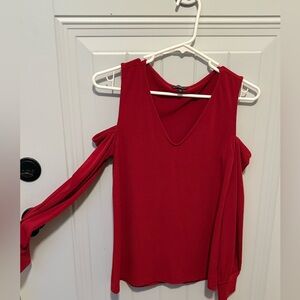 Express Red Cold Shoulder Blouse